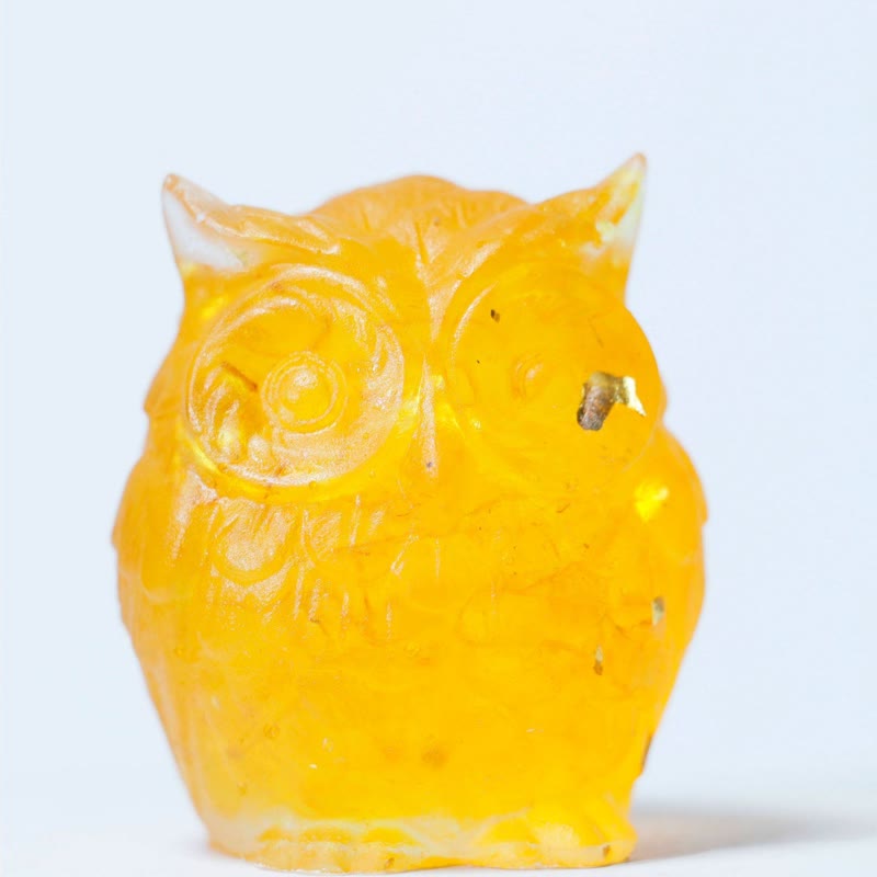Décoration en pierre précieuse en forme de hibou mignon en cristal naturel Olivenorma