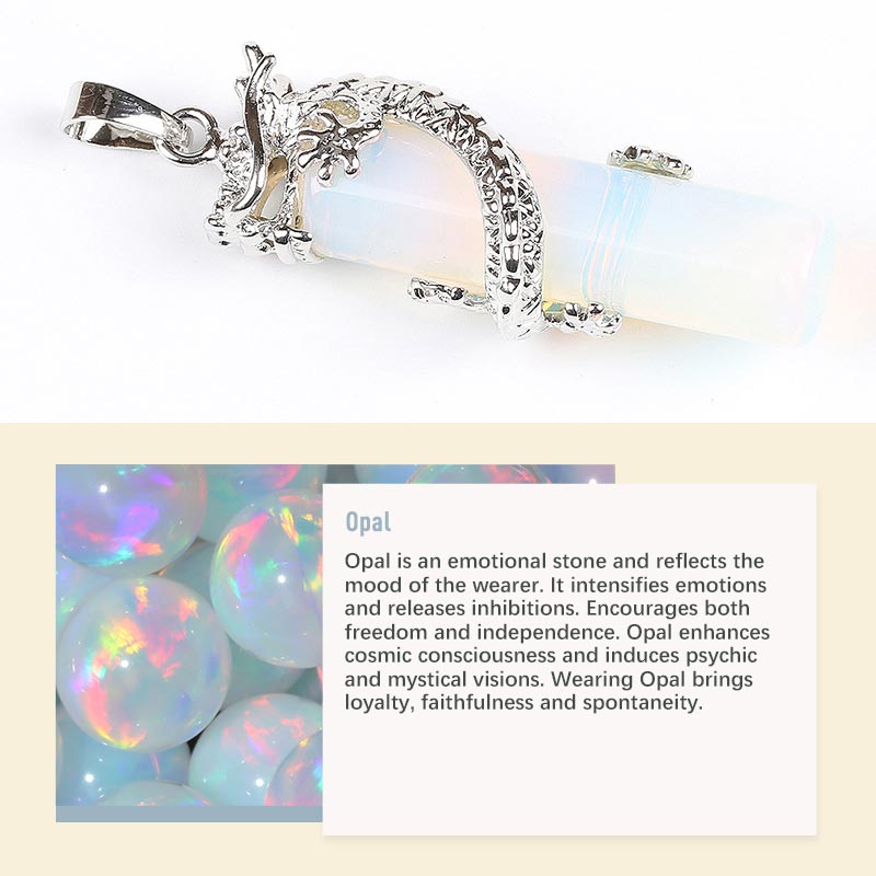 Pendentif exquis en pierre naturelle et cristal Olivenorma 
