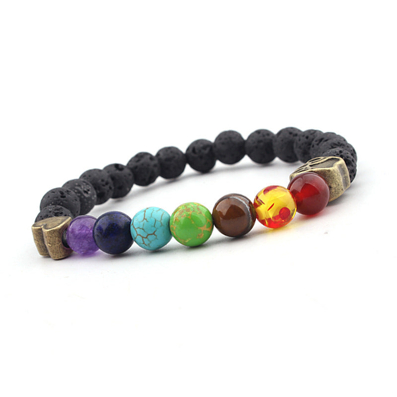 Collier de protection des chakras en pierre de lave Olivenorma