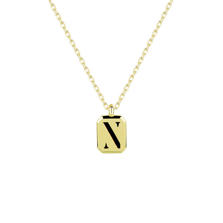 Collier Initiale Personnalisable en Or Olivenorma - Obsidienne - N - image 17
