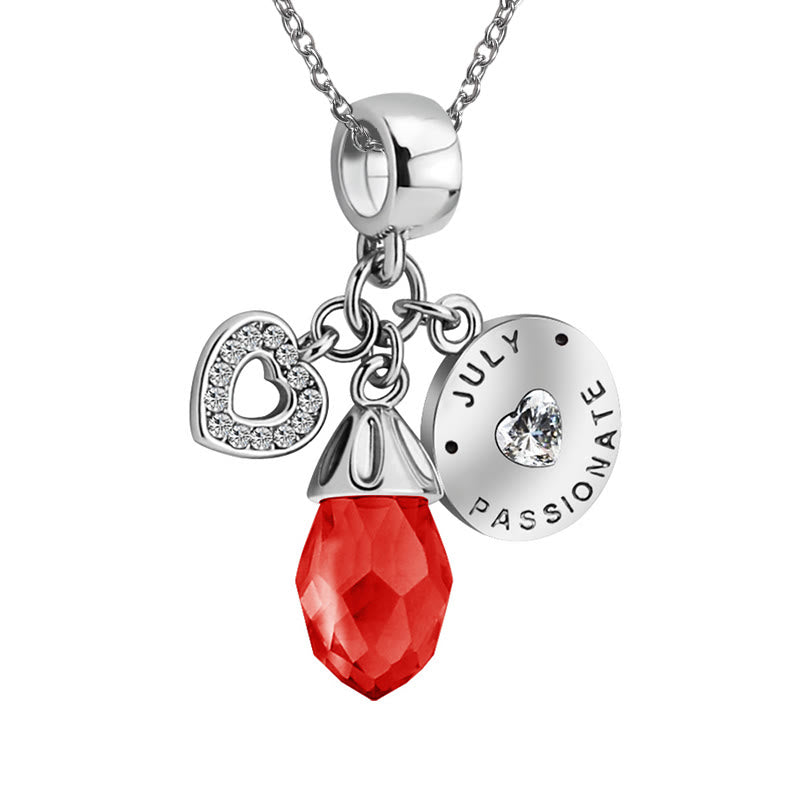 Collier avec pendentif en forme de cœur et pierre de naissance en diamant Olivenorma 