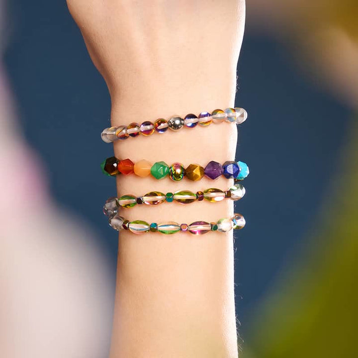 Bracelet en perles de verre cristal multicolores Olivenorma