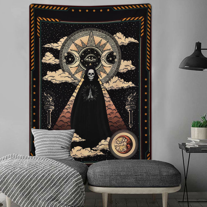 Tapisserie Olivenorma Soleil Lune Sorcière Crâne