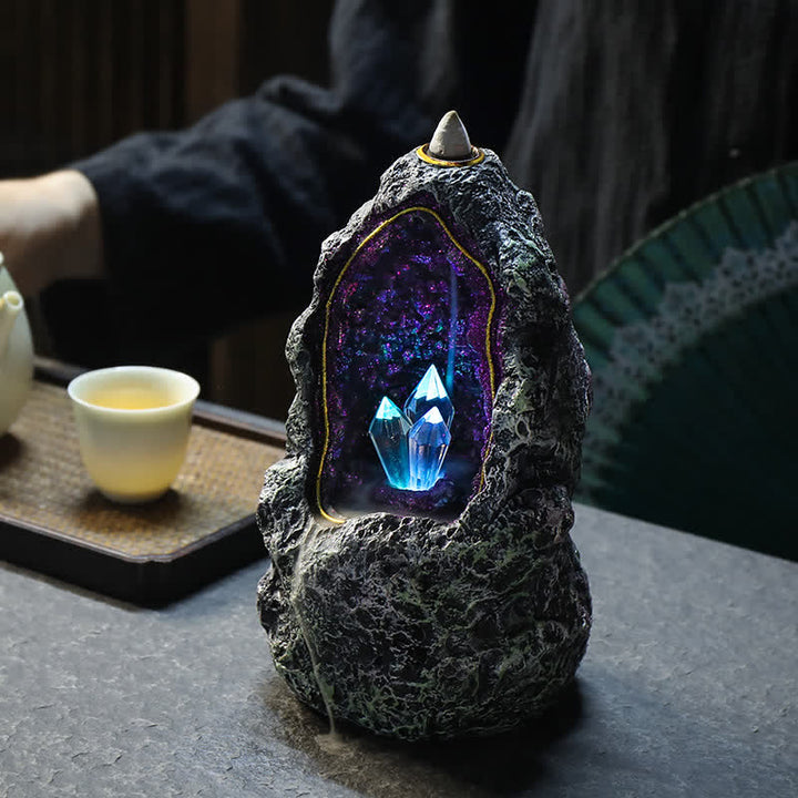 Décoration de brûleur d'encens avec trou en cristal fantaisie Olivenorma