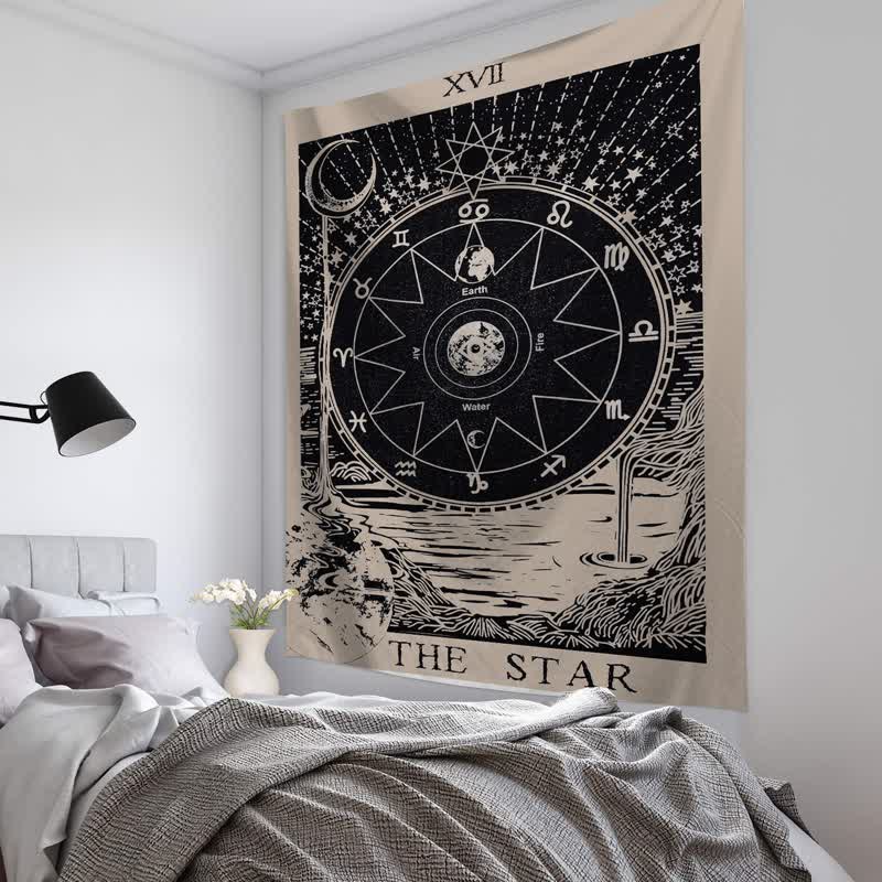 Tapisserie murale avec cartes de tarot