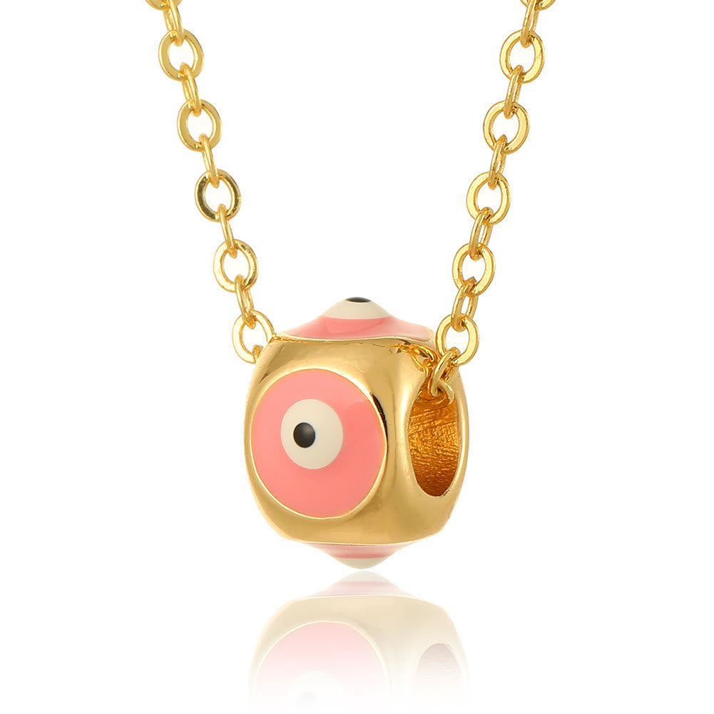Collier pendentif rond contre le mauvais œil dégoulinant d'huile Olivenorma 