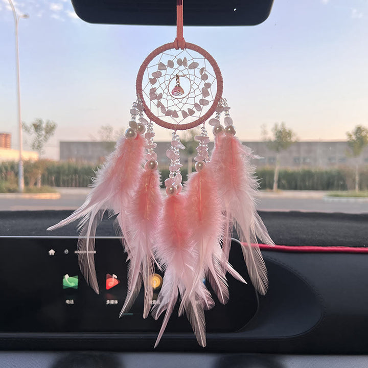 Attrape-rêves tissé à la main pour rétroviseur de voiture Olivenorma