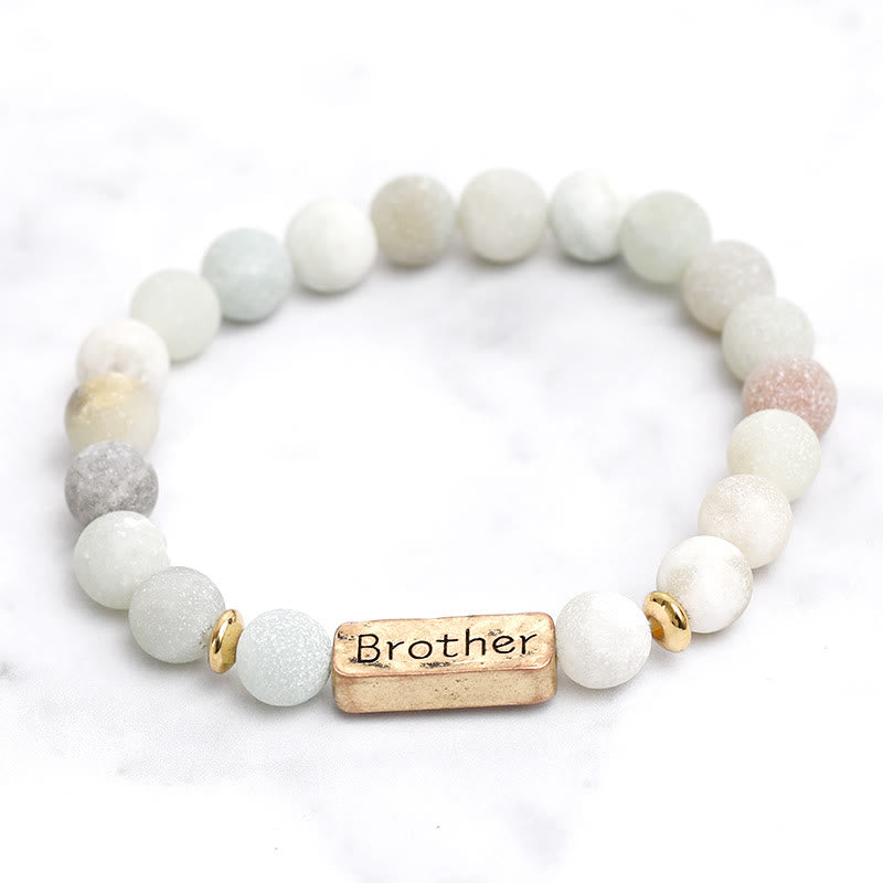 Bracelet gravé avec pierres précieuses naturelles Olivenorma Brother