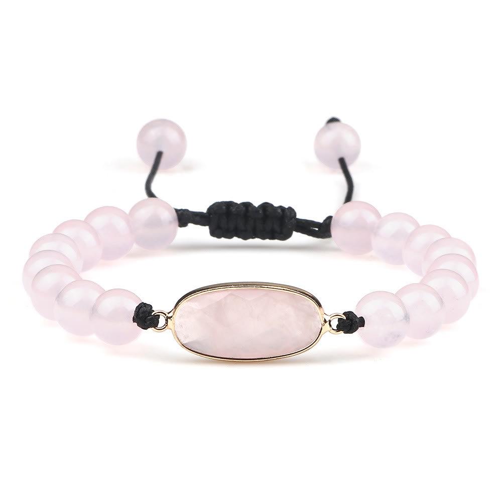 Bracelet en perles d'opalite avec pierre œil de chat Olivenorma