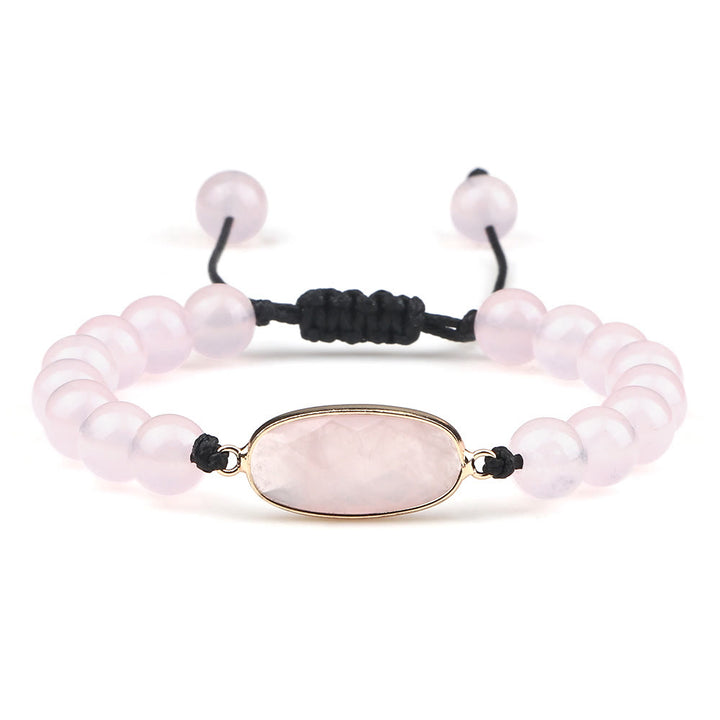 Bracelet en perles d'opalite avec pierre œil de chat Olivenorma