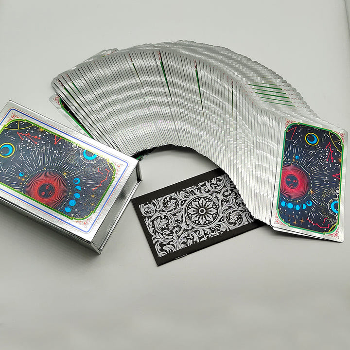 Cartes du jeu de tarot Olivenorma Bronzing Cosmic Red Sun Silver