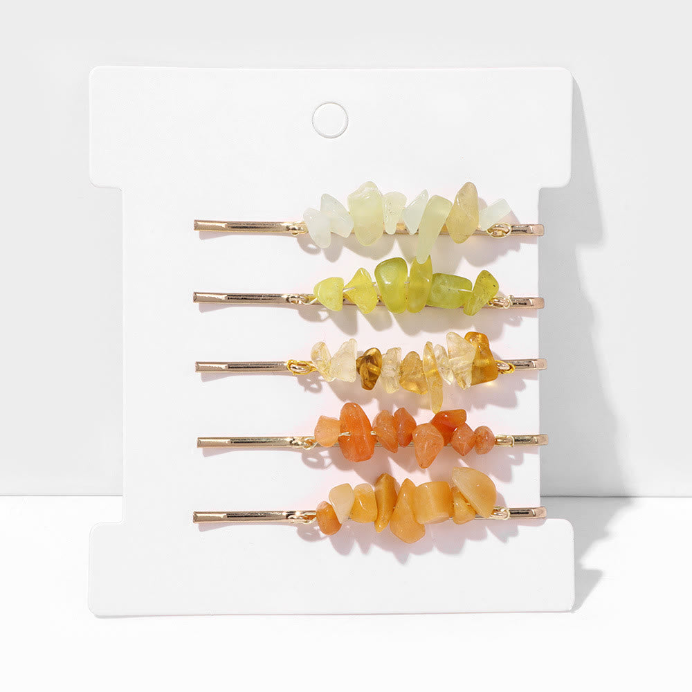 Lot de 5 épingles à cheveux en cristal de guérison Olivenorma