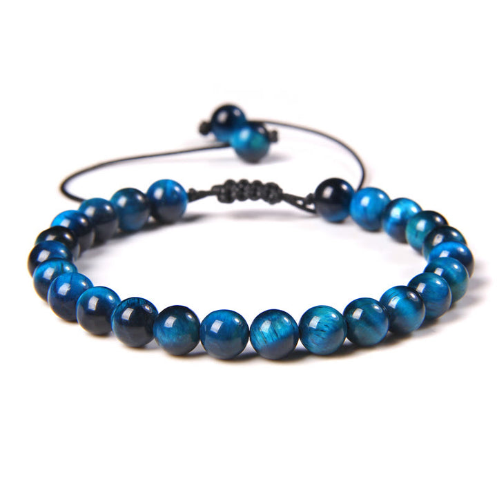 Bracelet tressé en perles de pierre naturelle de 6 mm Olivenorma