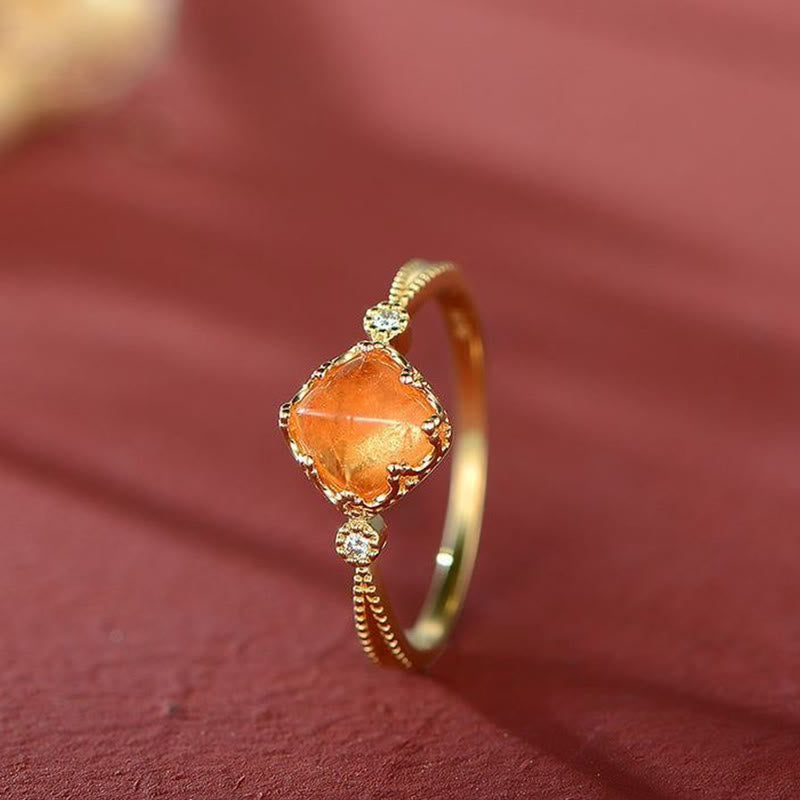 Bague vintage plaquée ou avec pierre de soleil Olivenorma 