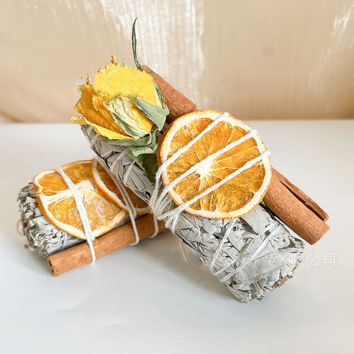 Méditation purifiante aux cristaux d'orange et de cannelle Olivenorma Sauge blanche 