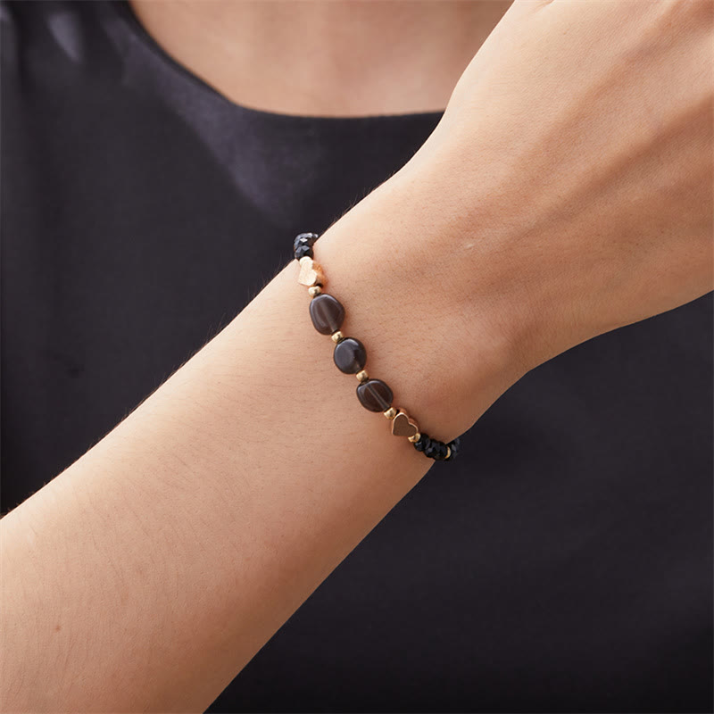 Bracelet tressé en perles d'amour en gravier naturel irrégulier Olivenorma