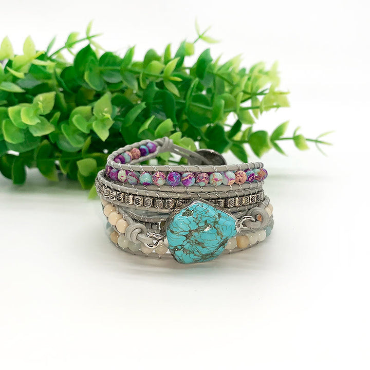 Bracelet enroulé Déesse Turquoise Romantique