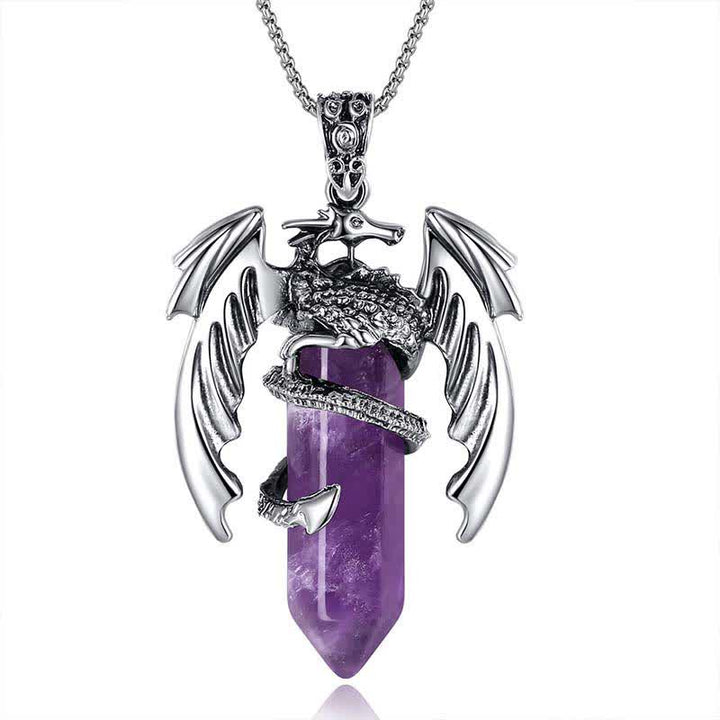 Collier Reiki en pierre de guérison en cristal de dragon vintage Olivenorma 