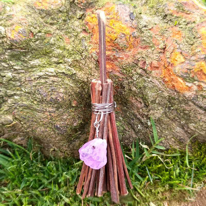 Mini décoration de balai tortue en cristal faite à la main Olivenorma - Branche et Améthyste - image 10