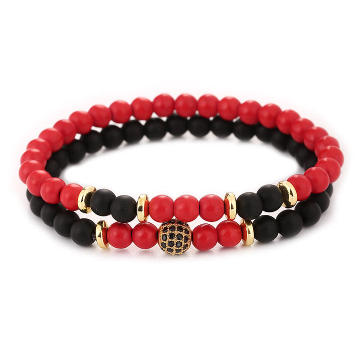 Bracelet homme Olivenorma en perles de cristal naturel à deux couches