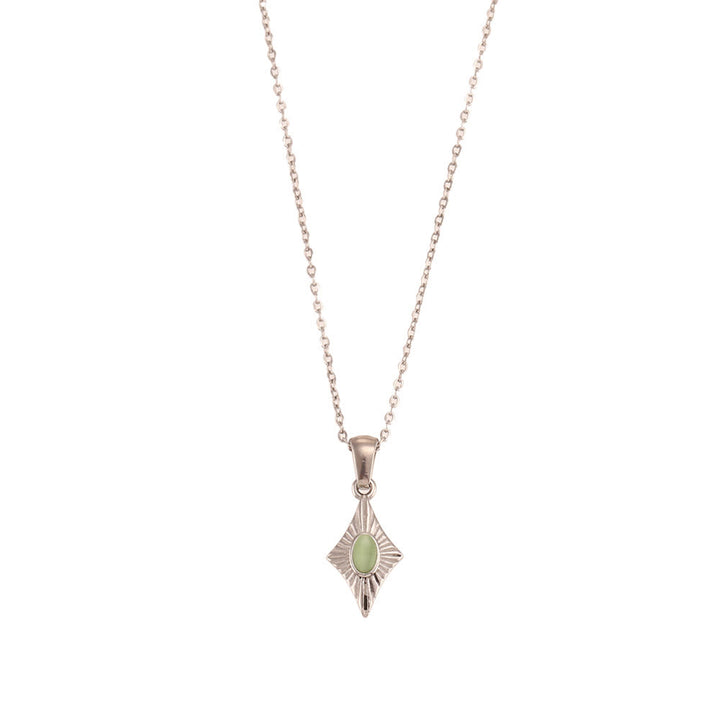 Collier pendentif en acier inoxydable avec œil de chat Olivenorma