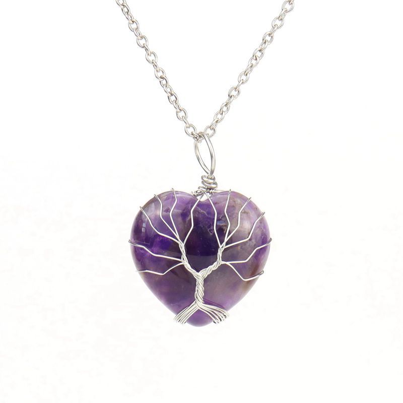 Collier coeur en cristal naturel Olivenorma 