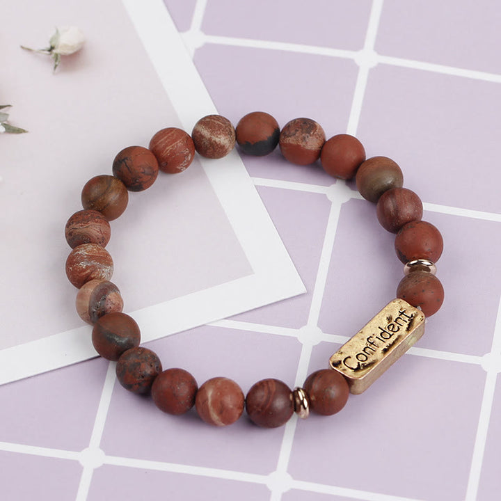 Bracelet de gravure confiant en pierres précieuses naturelles Olivenorma