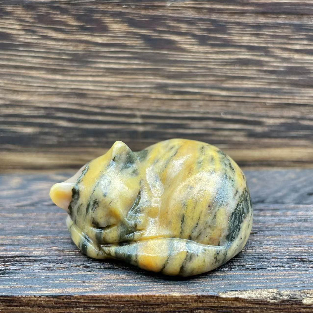 Décoration en pierre précieuse pour chat en cristal naturel Olivenorma de 4 cm