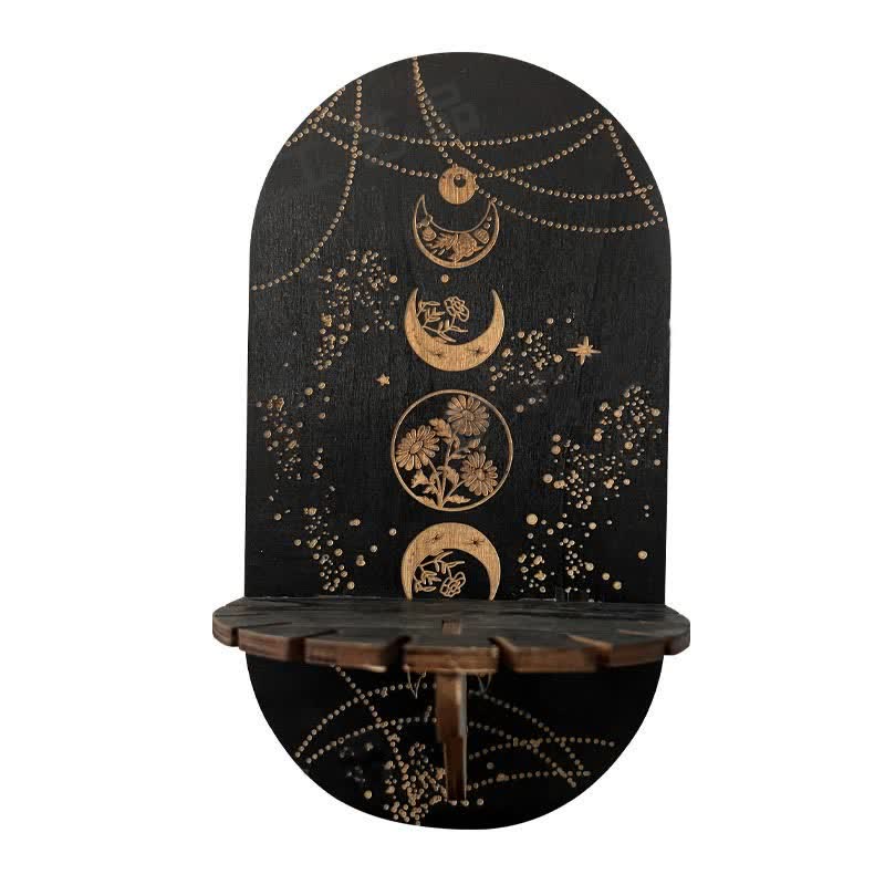 Petite étagère en bois et cristal sibylline délicate