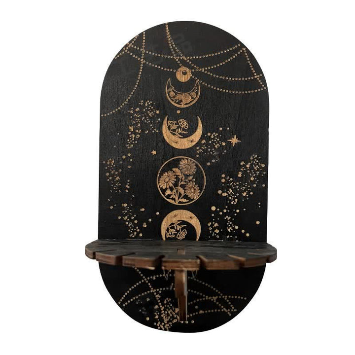 Petite étagère en bois et cristal sibylline délicate