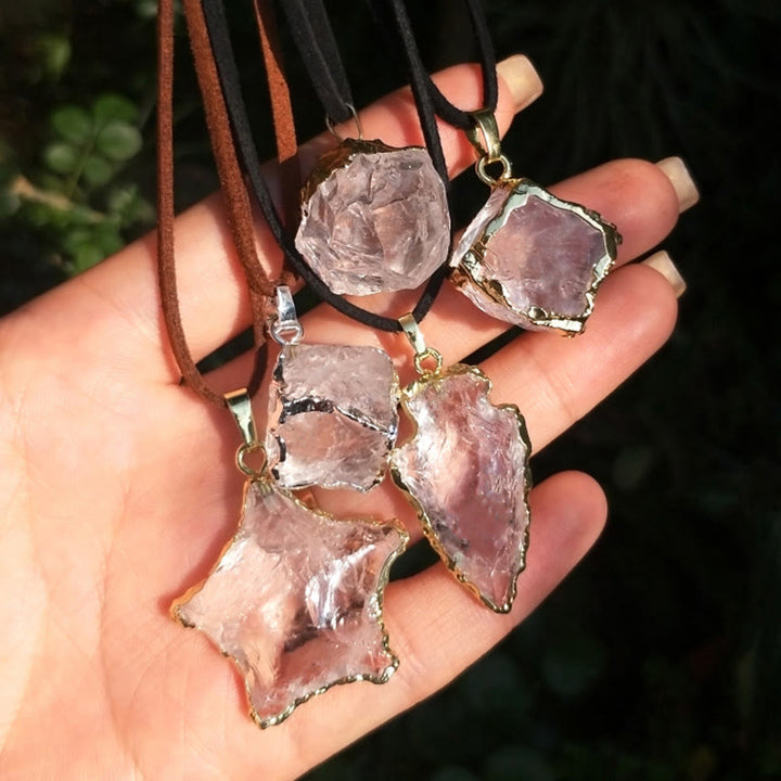Pendentif en forme d'étoile carré en cristal blanc naturel Olivenorma