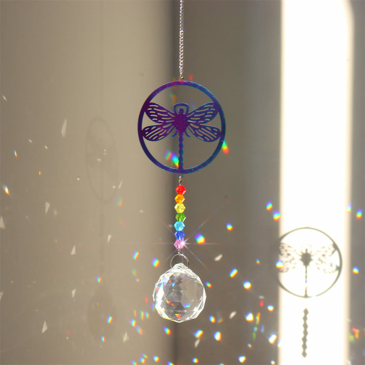 Carillon éolien à suspendre en cristal transparent avec perles chakra Olivenorma 