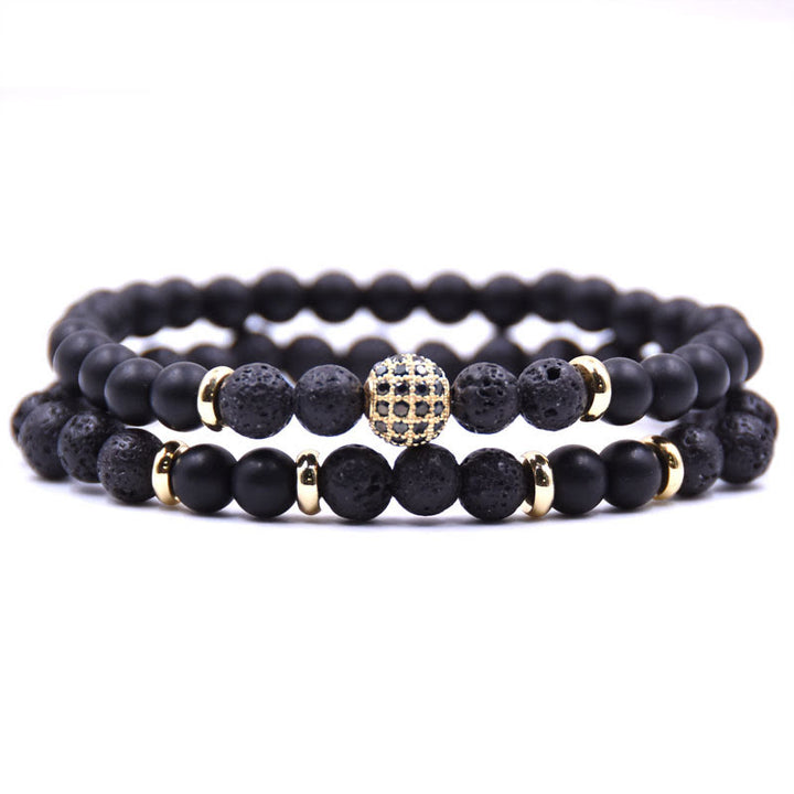 Bracelet homme Olivenorma en perles de cristal naturel à deux couches