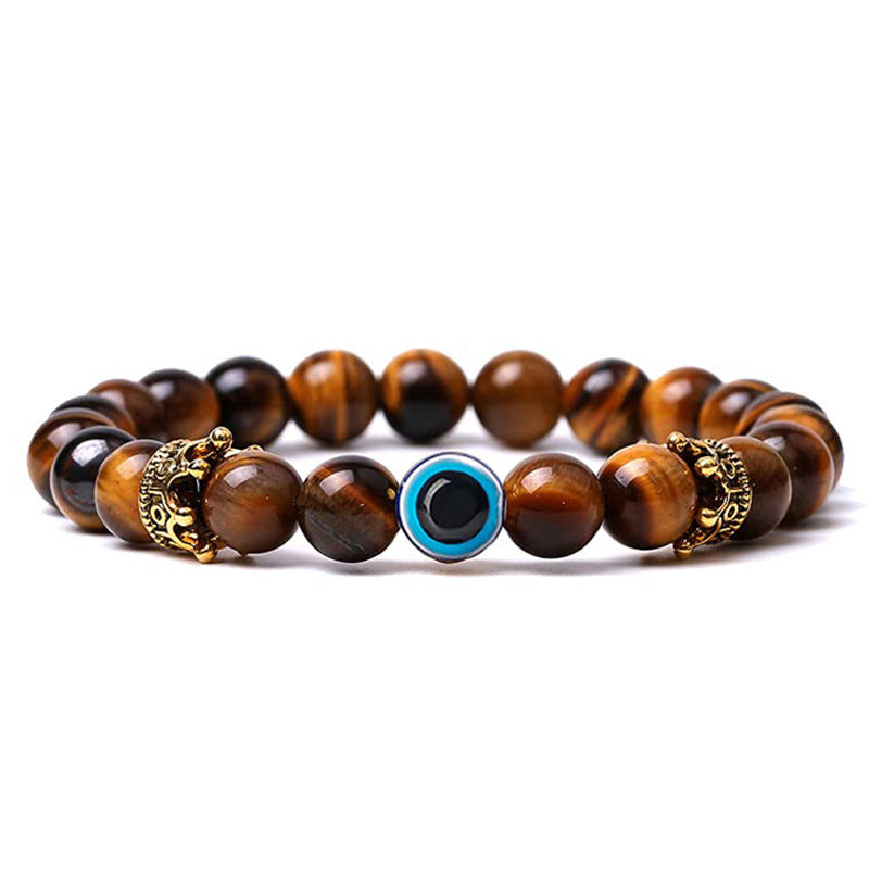 Bracelet en pierre naturelle avec protection contre le mauvais œil
