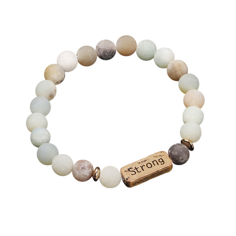Bracelet gravé solide en pierres précieuses naturelles Olivenorma