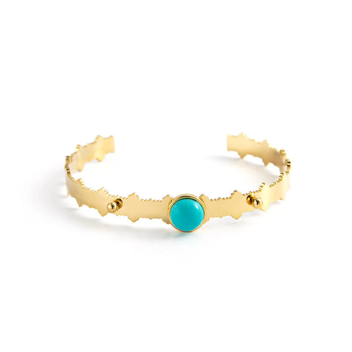 Bracelet ouvert en pierre naturelle de style ethnique bohème Olivenorma
