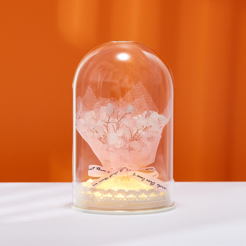 Décoration d'arbre Feng Shui avec couvercle en verre cristal naturel Olivenorma 