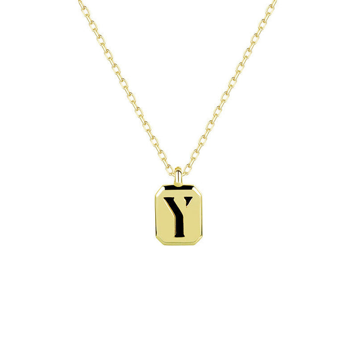 Collier Initiale Personnalisable en Or Olivenorma - Obsidienne - Y - image 28