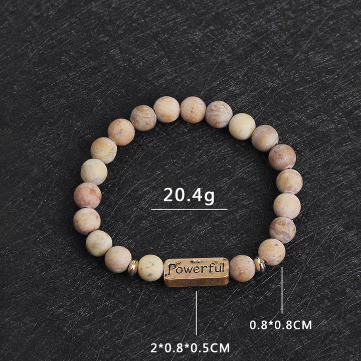 Bracelet de gravure puissant avec pierres précieuses naturelles Love Olivenorma 