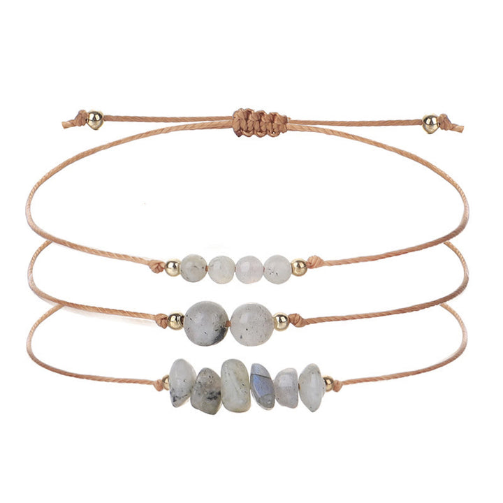 Ensemble de bracelets tressés en perles de gravier Olivenorma 