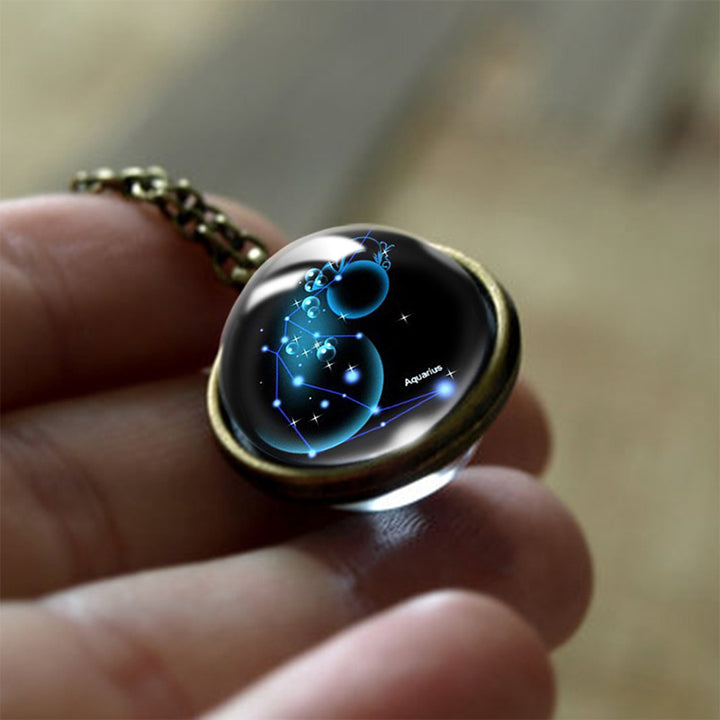 Collier de protection en verre Olivenorma avec 12 étoiles du zodiaque