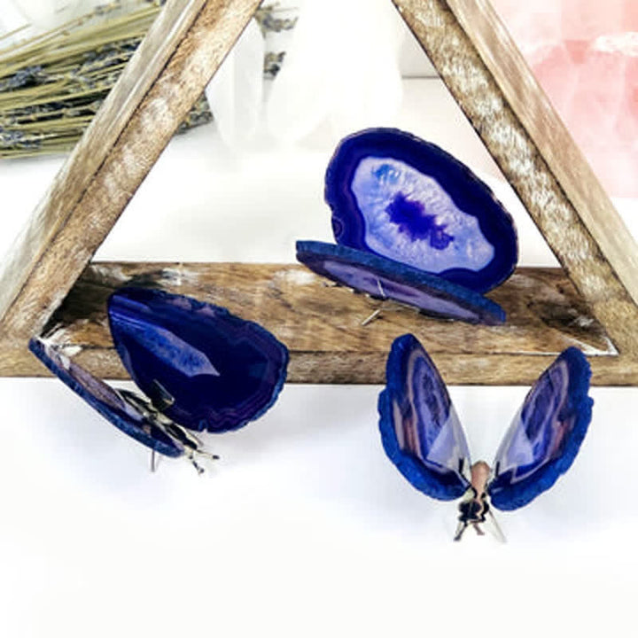 Supports à papillons en agate druzy Olivenorma Décoration en pierres précieuses