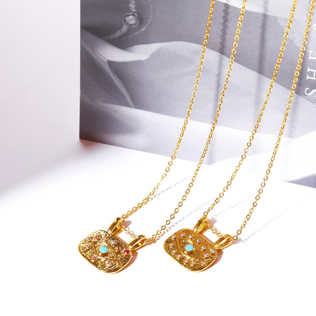 Collier Olivenorma Evil Eye en plaqué cuivre ou zircon