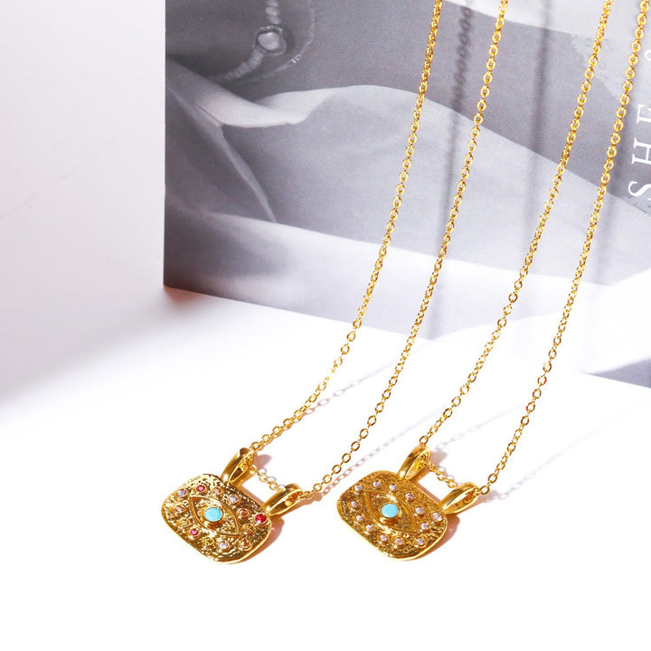 Collier Olivenorma Evil Eye en plaqué cuivre ou zircon