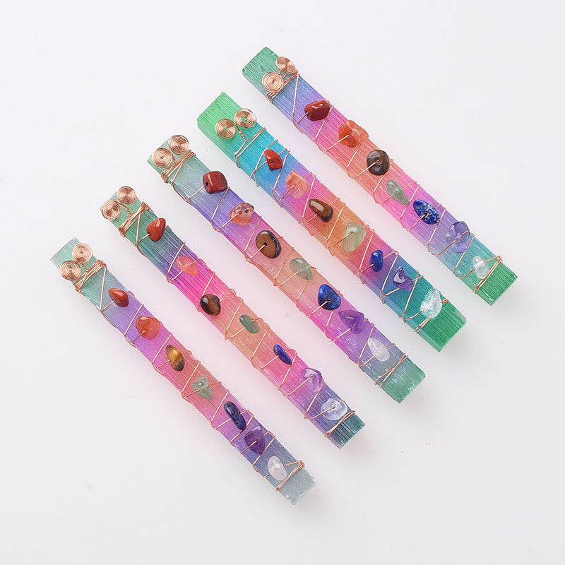 Baguettes de cristal en plâtre marocain Olivenorma Chakra - Couleurs des chakras et du placage du plâtre marocain - image 4