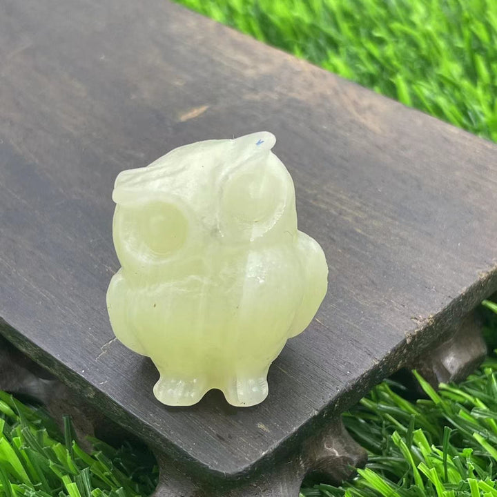 Ornement de hibou en cristal naturel Olivenorma de 3,5 cm, décoration en pierres précieuses