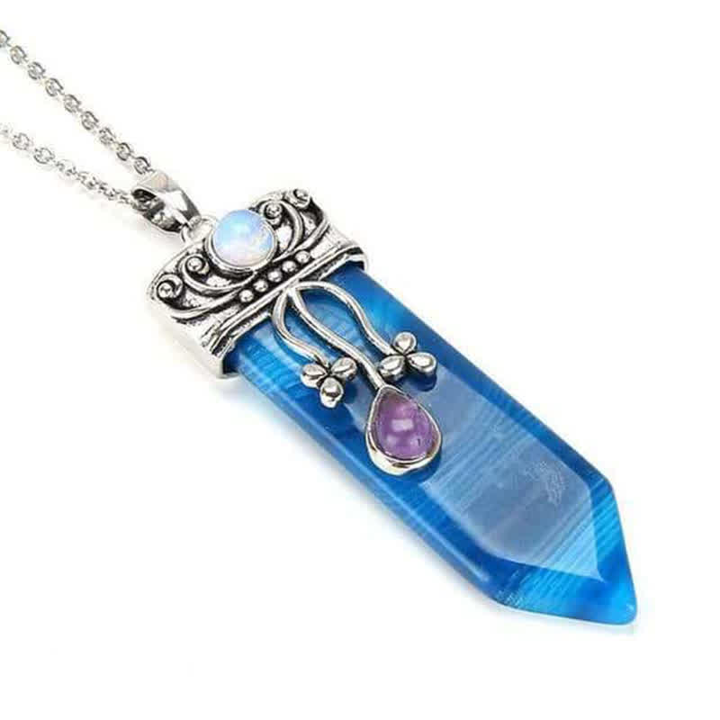 Collier en pierre naturelle de protection de la déesse Olivenorma 