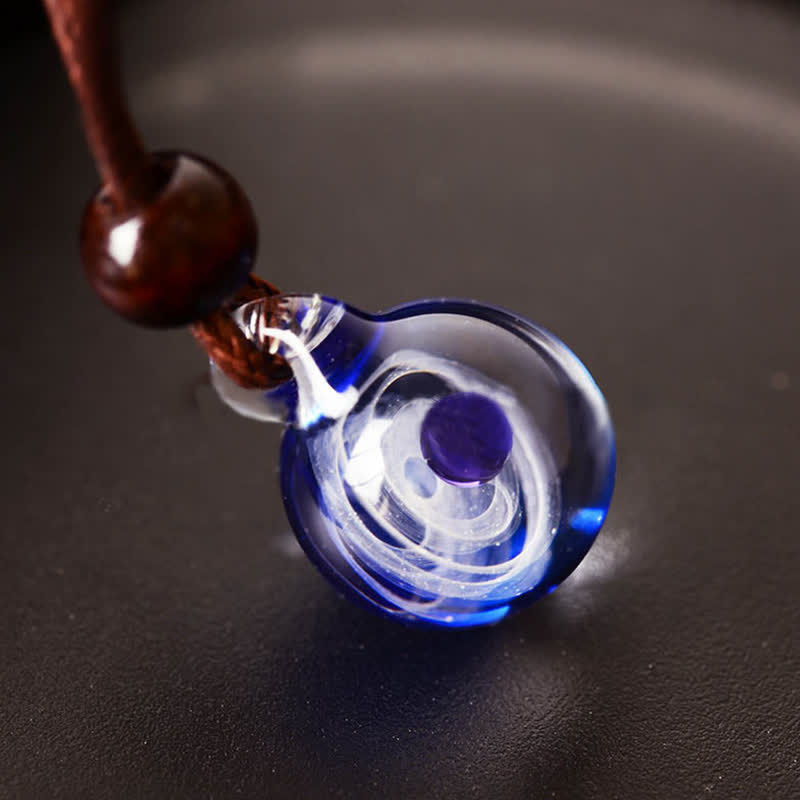 Collier fantaisie en verre avec ciel étoilé cosmique Olivenorma