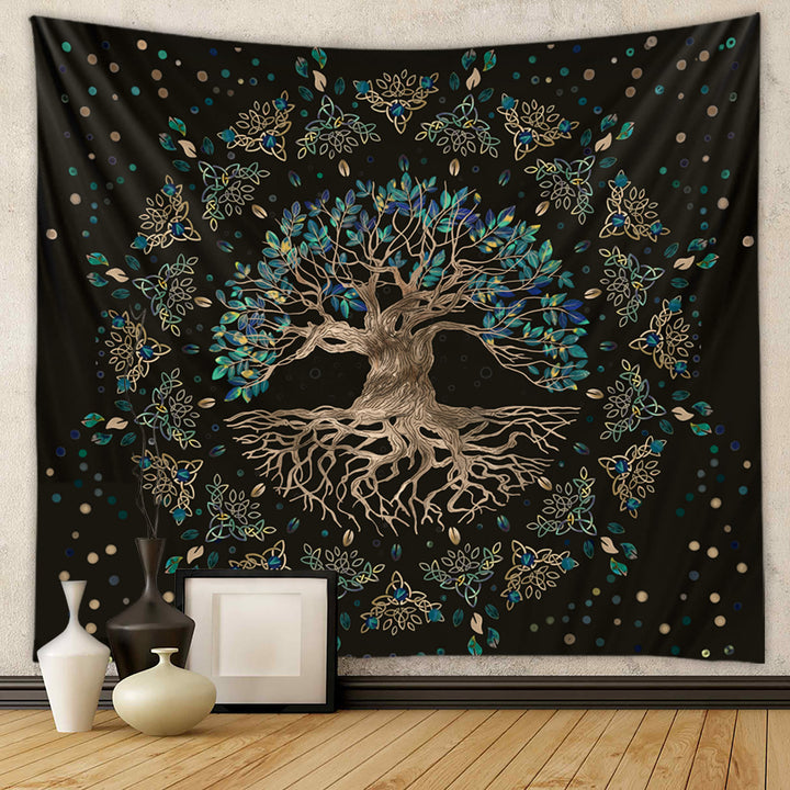 Tapisserie murale mandala colorée arbre de vie Olivenorma 