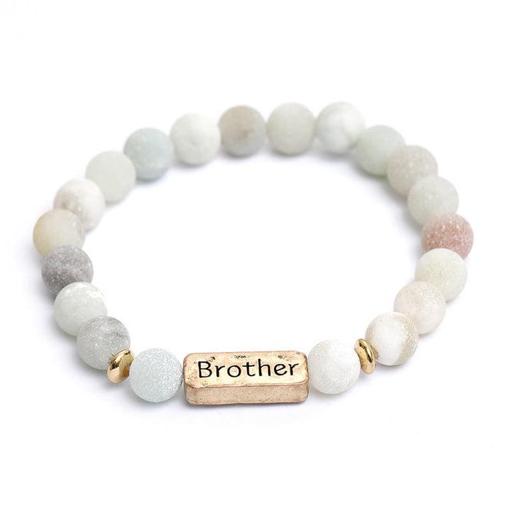 Bracelet gravé avec pierres précieuses naturelles Olivenorma Brother